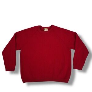 Vintage The Emporium Austrian 100% Wool Red Crewneck Raglan Sweater XS S Unisex